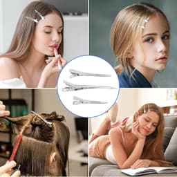 Haarspelden Set - Haarklemmen Knijpers - Haarstyling Knutselen - 75 Stuks Metaal - Klein Middel Groot - Zilver — thumbnail 5