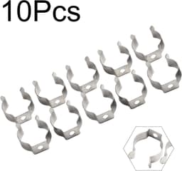 Veerhouder Clips - Gereedschap Hangers - Gereedschap Opbergen - Open Type - 10 Stuks - Zilver — thumbnail 2