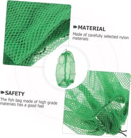 Opbergzakken Visnetten - Trekkoord Netten - Vissen Opslag - Snel Drogend Nylon - 100x60cm - Groen — thumbnail 5