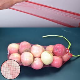 Set van 20 stevige aardappel- en groentenzakken met trekkoord, geel en rood — thumbnail 4