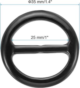 1,4 inch hars sjaalring, 3 stuks ronde zijden ringen voor dames, losse T-shirtversiering, zwarte stijl — thumbnail 2