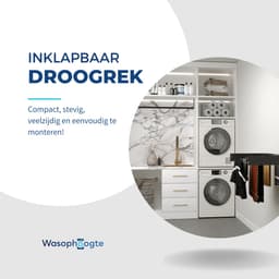 Wasophoogte® Wanddroogrek - Wandmontage Droogrek - Inklapbaar Droogrek - Muurdroogrek - Wasrek hangend - 100cm - 6m Drooglengte - Zwart - 2 STUKS — thumbnail 5