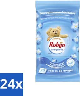 Robijn Droogtrommeldoekjes Morgenfris 20 stuks per verpakking - Voordeelverpakking - 24 stuks — thumbnail 1