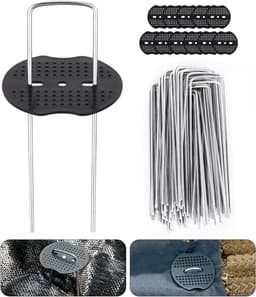 Grondankers voor Tent en Tuin - 50 Stuks met Bufferschijven - 150 mm Lang, Roestvrij Staal — thumbnail 1