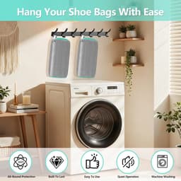 2 stuks Schoenen waszak - Sneaker waszak - Waszak voor schoenen - Grijze schoenen waszak - Herbruikbare schoenwaszakken zijn geschikt voor de wasmachine en droger en reinigen en beschermen alle soorten schoenen — thumbnail 5