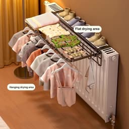 Radiator droogrek - Kledinghanger balkon - Ruimte besparen - Boren niet nodig - Verstelbaar — thumbnail 4