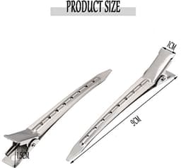 Zilveren Haarsectieklemmen - 3,5 Inch Metalen Alligator Krulspelden voor Haarstyling — thumbnail 2
