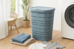 M-Home - Signature - Wasmand met deksel - 55 L - 60 x 45 x 33 cm - Blauw - Kunststof — thumbnail 3