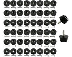 50 stuks middelgrote harde rubberen bumpervoeten met roestvrij ring en schroeven, zacht, antislip, geen markering, fijne handgrepen voor apparaten, meubels, elektronica (1,5 cm)