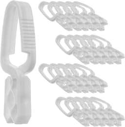 KADAX wasknijpers, 20 x klemmen van robuuste kunststof, kleurrijke sokklemmen, windbestendige klemmen voor binnen en buiten (wit_v1) — thumbnail 1