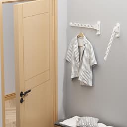 Titel: Foldable Wall Mounted Clothes Drying Rack Clothes Hanger Clothes Dryer White — thumbnail 2