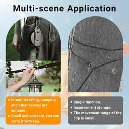 Retractable Clothesline Camping Portable 3.6m High Load Capacity Clothes Line with 34 Hanging Holes Non-Slip Outdoor Travel Accessory — thumbnail 5