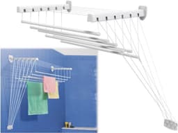 Lift wasdroger voor muur en plafond - 6 m drooglengte - Stalen frame — thumbnail 3