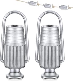 stuks waslijnkoordspanners van metaal, zware aluminium waslijnspanners voor katrollen en het bevestigen van kleding, huishoudelijke benodigdheden — thumbnail 1