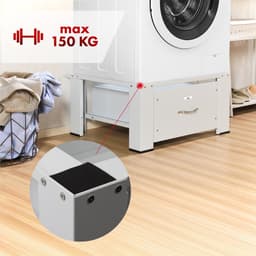 Maclean - Wasmachine Verhoger - Sokkel voor wasmachine/droger met lade - Wasdrogeronderstel - max. belasting 150kg, wit, MC-117 W — thumbnail 3
