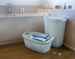 Curver Knit Wasmand met deksel 57L + Wasmand 40L - Blauw/Grijs — thumbnail 4