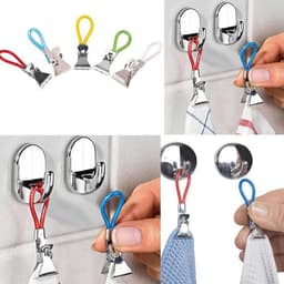 15 stuks multifunctionele handdoekclips en klemmen voor badkamer en keuken - variabele kleuren — thumbnail 3