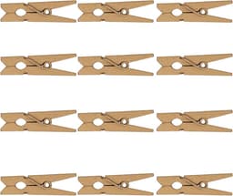 Houten Mini Knijpers - Kleine Klemmen - Knutselen Foto's - Natuurlijk Hardhout - 3.5cm 50 Stuks - Houtkleur — thumbnail 1