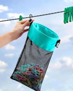 Waterdichte Wasknijperzak met Haken - Grote Capaciteit voor 300 Wasspelden - Ophangbaar — thumbnail 4