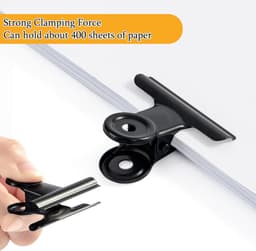 Set van 10 Grote Zwarte Bulldog Clips (90mm) - Sterke Metalen Klemmen voor Foto's, Documenten en Keuken — thumbnail 5