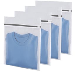 IMPERATORIS® Waszakjes voor Wasmachine - Bescherming voor Fijne Was en Schoenen - Mesh Wasnet met Rits - Voorkomt Slijtage - Set van 4 - Wit - 40 x 30 cm — thumbnail 1
