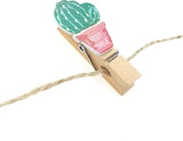 Mini Houten Wasknijpers - Cactus Foto en Creatieve Clips - 80 Stuks — thumbnail 3