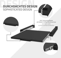 Universeel Tussenframe voor Wasmachine en Droger met Uitschuifbare Plaat - 60x60 cm - Zwart Verbindingsframe en Opbergruimte — thumbnail 5
