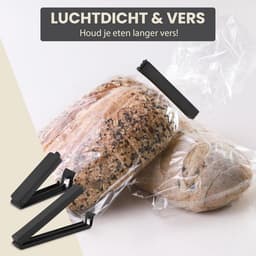 Zakclips Sluitclips Zwart - 20 Stuks voor Vriezer, Zakken en Voedselopslag - 11 cm — thumbnail 4
