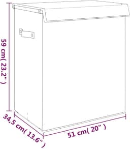 vidaXL - Wasmand - inklapbaar - 51x34,5x59 - cm - kunstlinnen - grijs — thumbnail 2