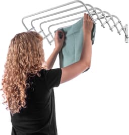 KADAX Inklapbaar wasrek voor wasruimte, ruimtebesparende wasdroger van metaal, uittrekbare accordeonwand, kleerhanger voor binnenshuis (60 cm) — thumbnail 5
