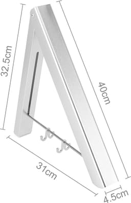 Milano Luxurious inklapbaar droogrek – Wasrek hangend – wasrek inklapbaar – wandmontage kledingrek – stevige kledinghaak inklapbaar – lichtgewicht en ruimtebesparend wasrek – zilver - 40.5x33x31 cm — thumbnail 2