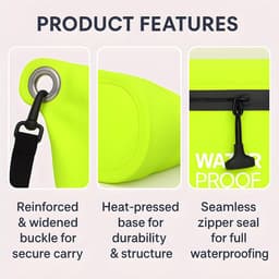 waterdichte tas, lichte Dry Bag waterdichte zak voor outdoor, camping, wandelen, strand, kajakken, zwemmen, groen, 4 Liter — thumbnail 5