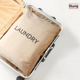 Stunq® Opvouwbare Katoenen Waszak met Rits en Draaghengel – Naturel, Waterafstotend en Schimmelwerend — thumbnail 4