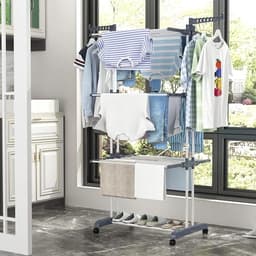 Kavora® Droogrek - Gewichtslimiet 30kg - Wasrek - Wasrek Staand - Zwart en Zilver - 76cm x 50cm x 172cm — thumbnail 3