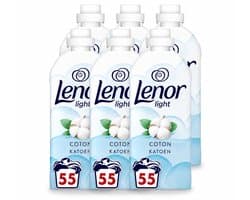 6 x Lenor Light - Wasverzachter - Katoen - Fris & Zacht - 55 Wasbeurten - Voordeelverpakking - 6 stuks