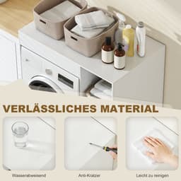 Kast boven de wasmachine-badkamerorganizer boven het toilet met open opbergvakken voor de badkamer-wit — thumbnail 4