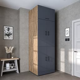 Roomart DORA-I Wasmachine Ombouwkast 70x186 cm - Antraciet Eiken — thumbnail 3