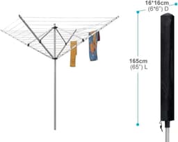 Waterdichte en UV-bestendige Beschermhoes voor Droogmolens - Weerbestendige Tarpaulin Cover voor Buiten, Donkergroen, 168 x 30 x 30 cm, Ideaal voor Bescherming tegen Stof en Weerselementen — thumbnail 2