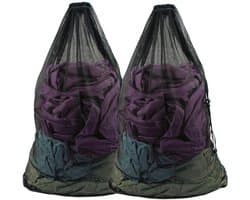 Wasnetzak Extra Groot 70 x 90 cm - 2 Stuks - Zwarte Waszakken met Trekkoord - Duurzaam Polyester - Bescherming voor Delicate Kleding - Waszak