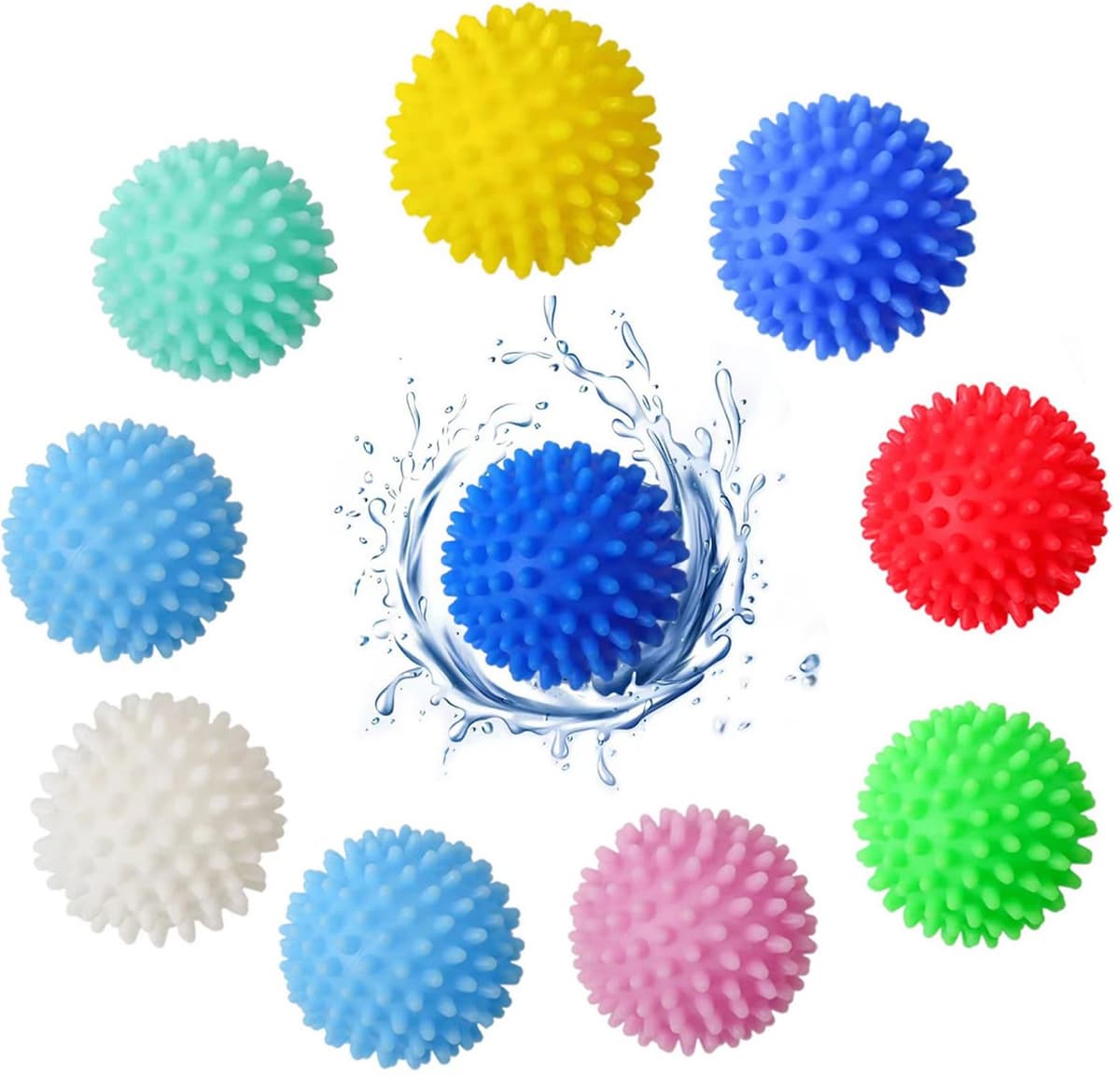 Droogballen voor wasmachine - Set van 10 in verschillende kleuren — afbeelding 1