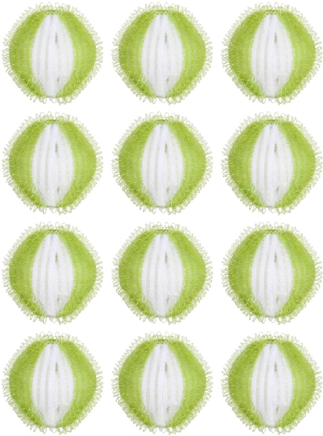 Haarvangers voor wasmachine - Herbruikbare haarverwijderaars in mosterdkleur en wit, 12 stuks — afbeelding 1