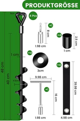 Grondankers 48 cm voor Tenten en Trampolines — thumbnail 3