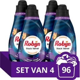 Robijn - Vloeibaar Wasmiddel - Klein & Krachtig -Black Velvet - 4 flessen - 96 wasbeurten - Voordeelverpakking — thumbnail 1