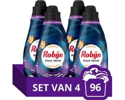 Robijn - Vloeibaar Wasmiddel - Klein & Krachtig -Black Velvet - 4 flessen - 96 wasbeurten - Voordeelverpakking