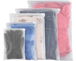 Herbruikbare Ritssluiting Zakken - Transparant - 5 Maten - Waterdichte Opbergzakken - Voor Kleding en Accessoires