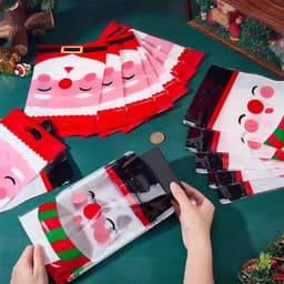 Kerst Treat Zakken - Gemengde Kleur - 225 x 155 mm - Zelfsluitende Plastic Zakjes - Voor Snoep en Cadeautjes — thumbnail 3