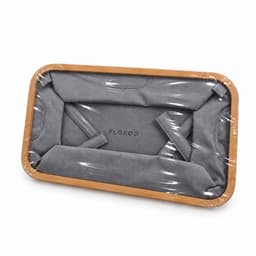 Wasmand 45 Liter – Opvouwbare Wasmand met Bamboe Rand – Wasmand Groot met Handgrepen – Stoffen Opbergmand voor Wasgoed, Speelgoed & Handdoeken – Grijs - Heupwasmand — thumbnail 5