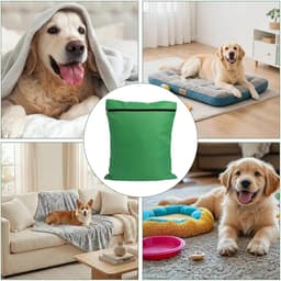 Waszak voor dierenharen met YKK-ritssluiting, extra grote beschermende waszak van polyester, groen, 60 x 70 cm — thumbnail 5