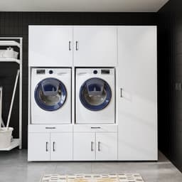 Roomart SERIE 3 Wasmachine Ombouwkast 194x205 cm - Dubbele Kast met Hoge Kast 60 - Wit — thumbnail 3