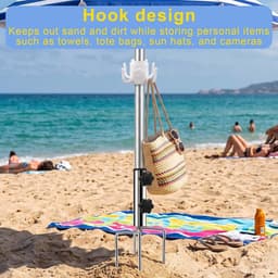 Parasolveranker met haken - metalen constructie - 4 grondpinnen - stabiliteit voor parasols - ShopVlot — thumbnail 3